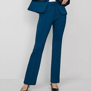 Ann Taylor - The Slim Trouser in Double Knit, Size 8, Sea Storm (dark teal blue)